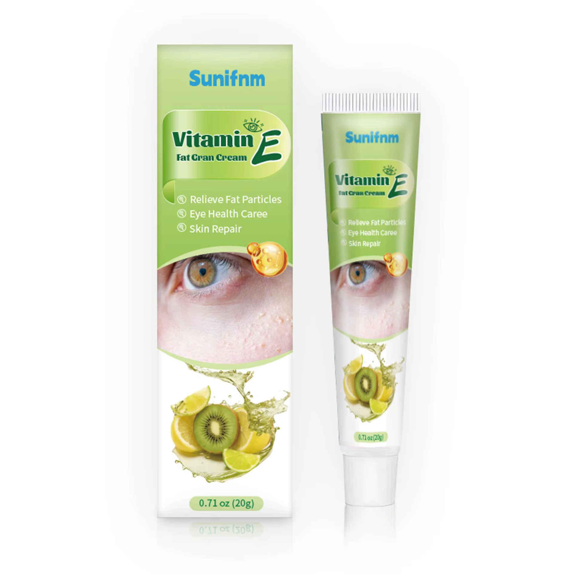 Crème de Soin Hydratante à la Vitamine E et aux Acides de Fruits pour la Peau, enrichie en granules
