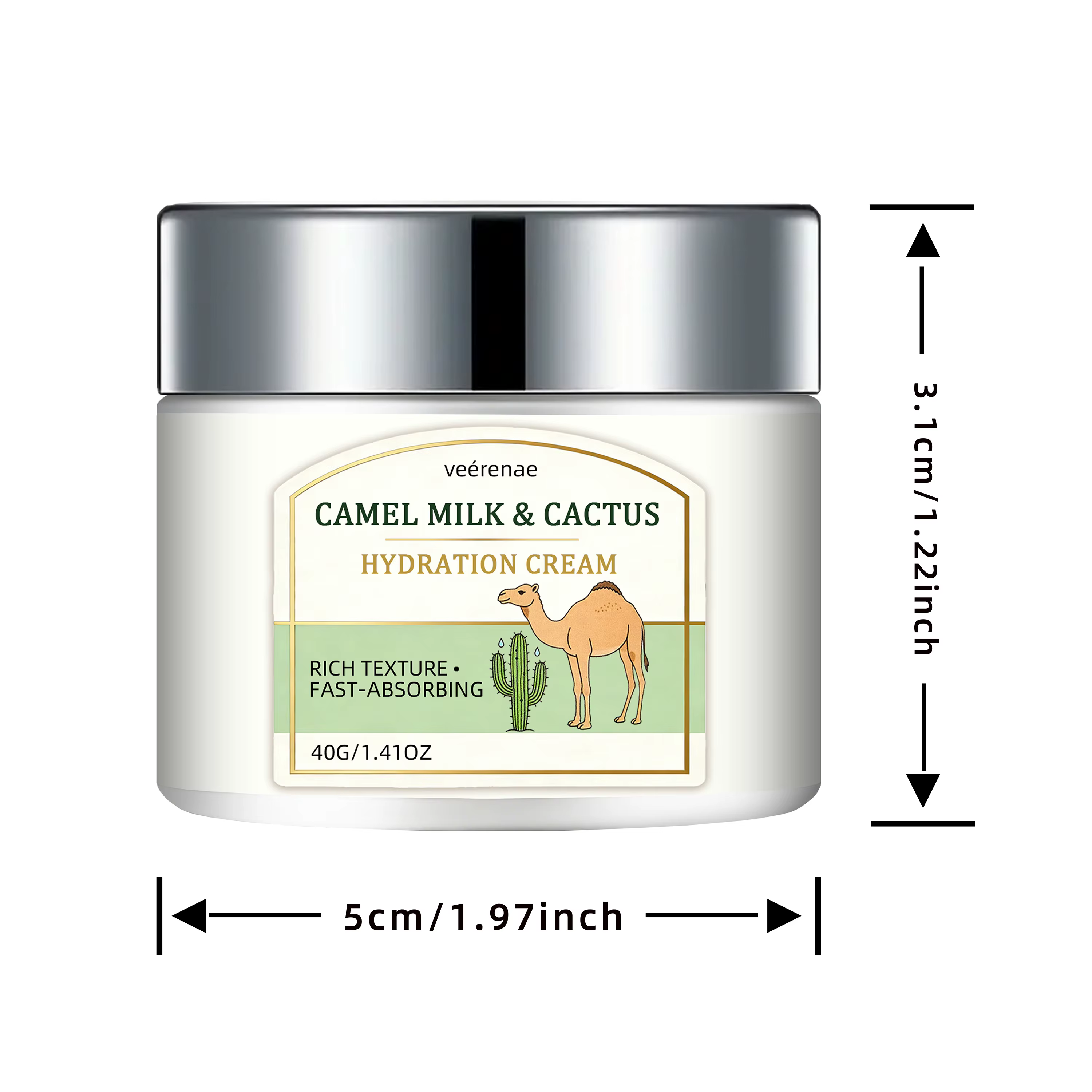 CRÈME HYDRATANTE AU LAIT DE CHAMELLE ET CACTUS – Crème hydratante douce et nourrissante pour le visa