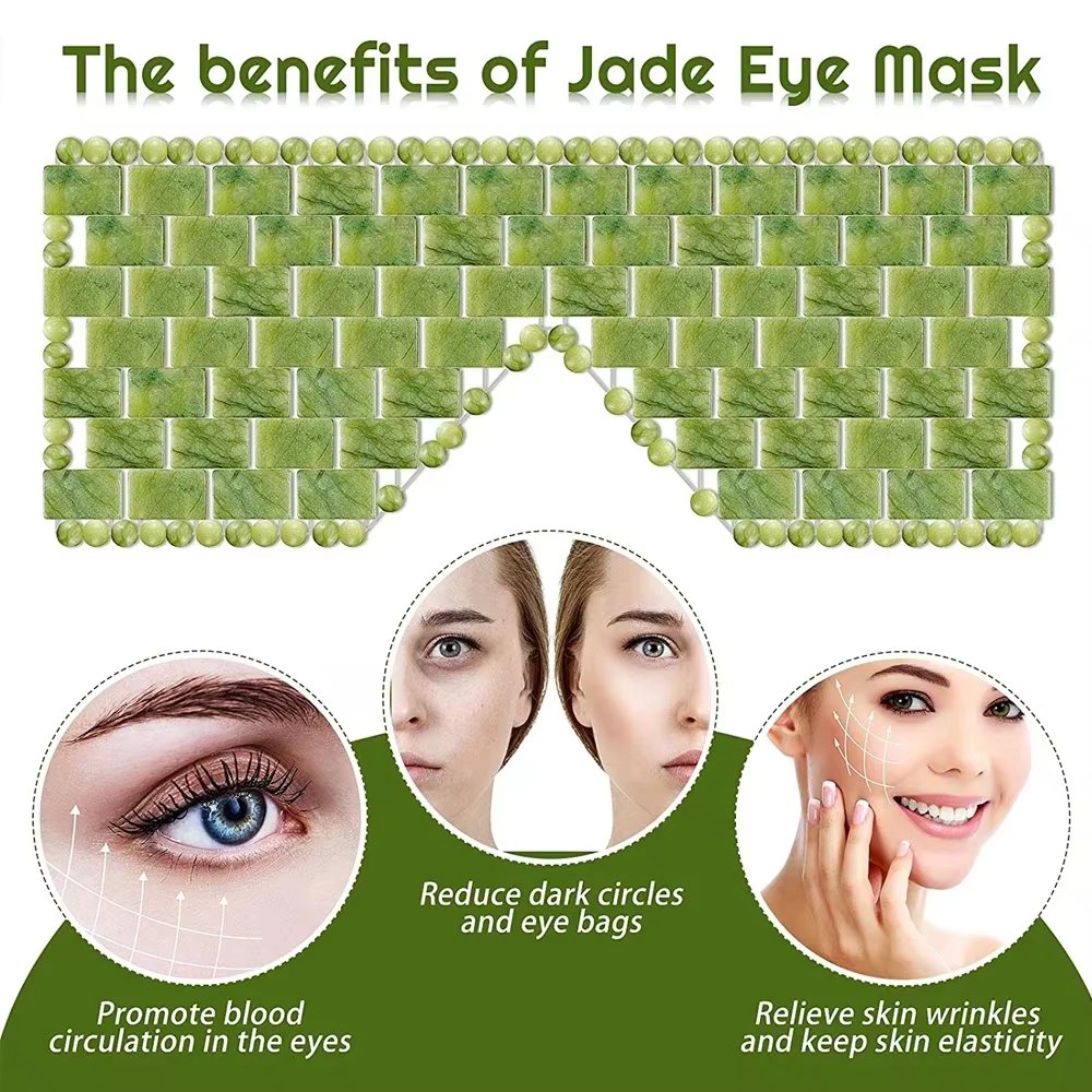 Masque pour les yeux en Jade rafraîchissant masseur masque pour les yeux en Jade naturel yeux pour l