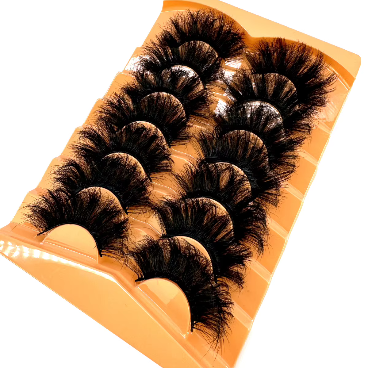 7 paires 25mm 8D Faux cils de vison en vrac moelleux naturel Faux cils épais dramatique Faux cils de