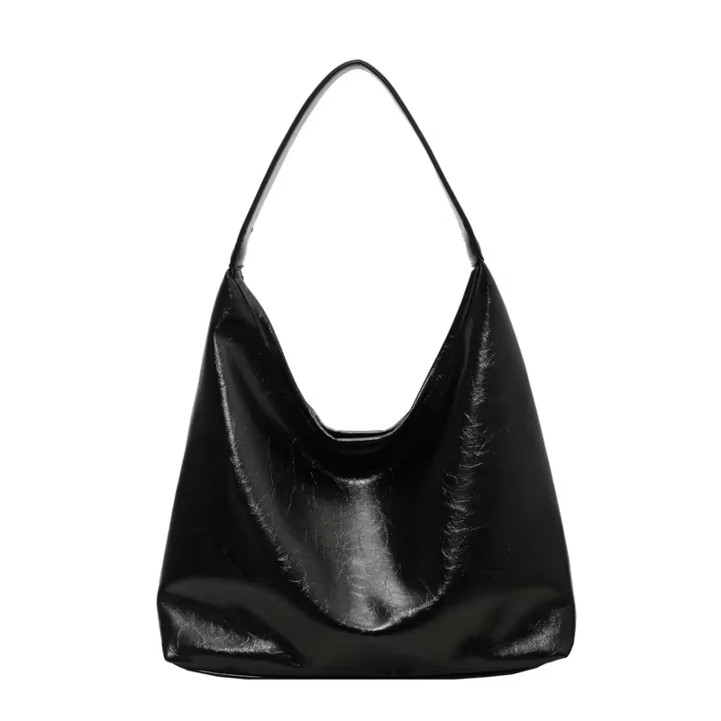Sac rouge de grande capacité pour femmes, fourre-tout à Texture rétro, fourre-tout à bandoulière uni
