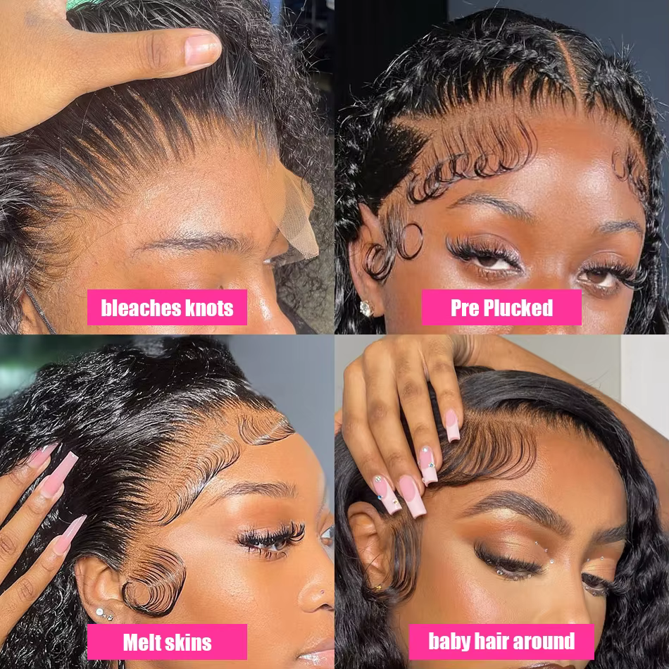Perruque Lace Front Wig Deep Wave Naturelle Bouclée, Cheveux Humains, 13x6 HD, 13x4, Densité 200, 30