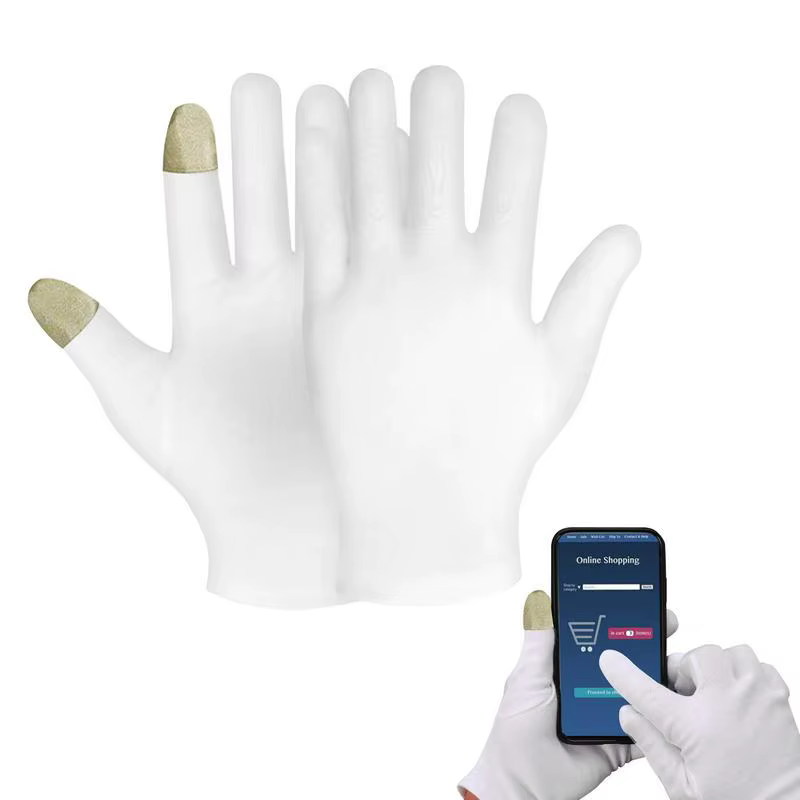 Gants hydratants en Fiber d'argent, gants de beauté pour les mains, gants de nuit en coton pour la b