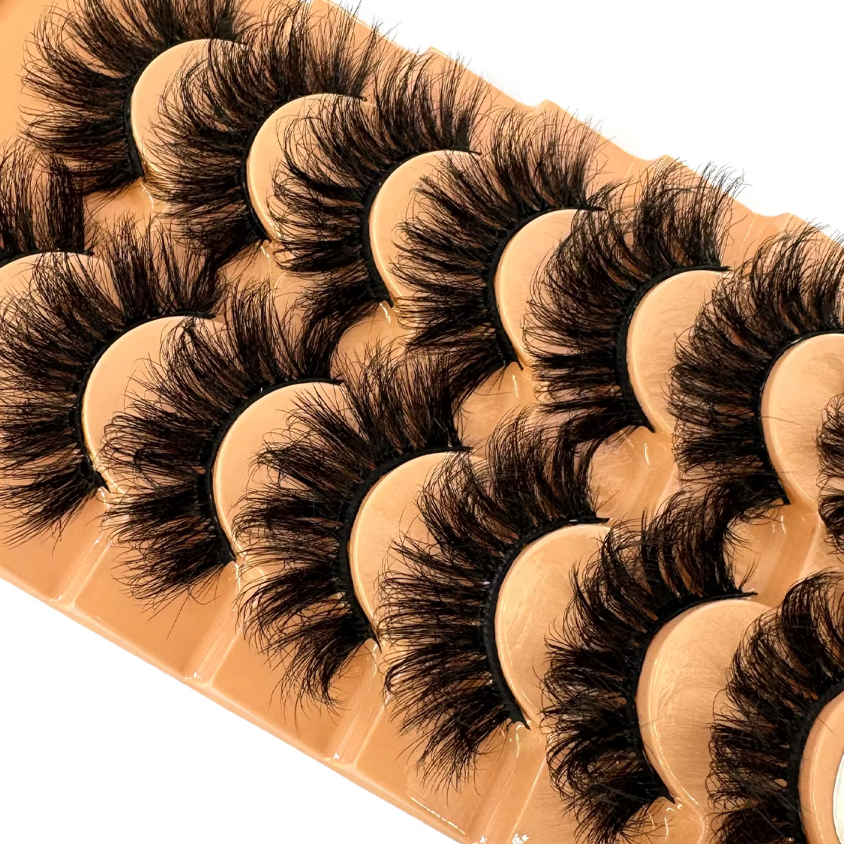 7 paires de cils en bande russe naturelle cils de vison moelleux 3D faux cils moelleux Volume cils f