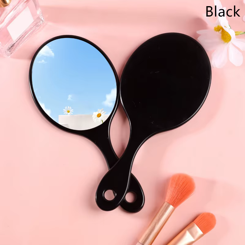 Miroir de maquillage à main rond miroir de vanité de maquillage avec poignée miroir à main SPA Salon