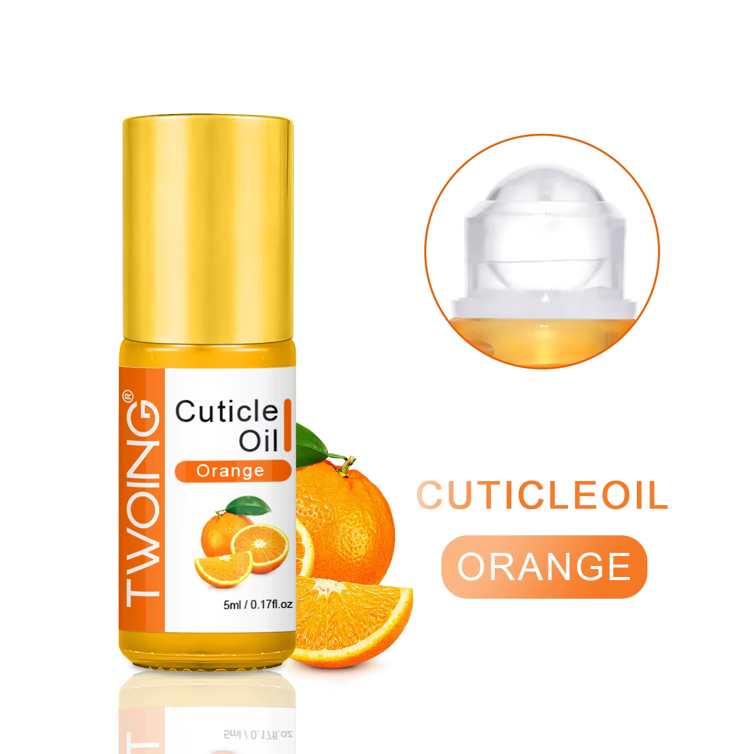 TWOING Huile pour Cuticules 5ml Huile Naturelle de Rose avec Huile de Jojoba et Vitamine E pour Cuti