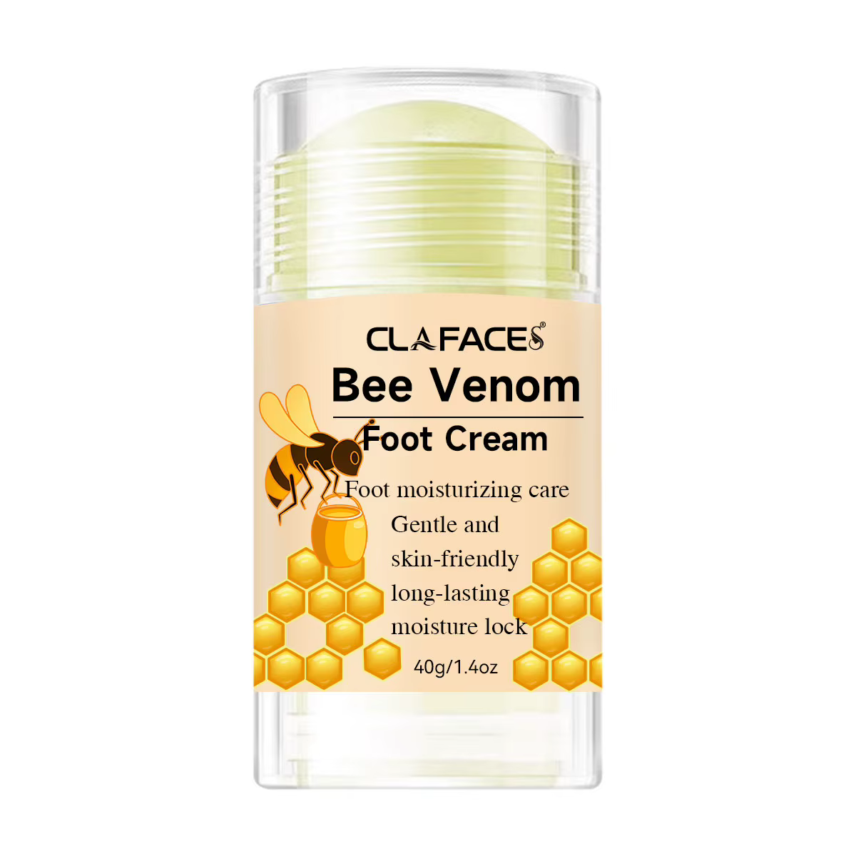 CLAFACES Bâton de crème pour les pieds au venin d'abeille | Peeling des pieds | Réparation du ta