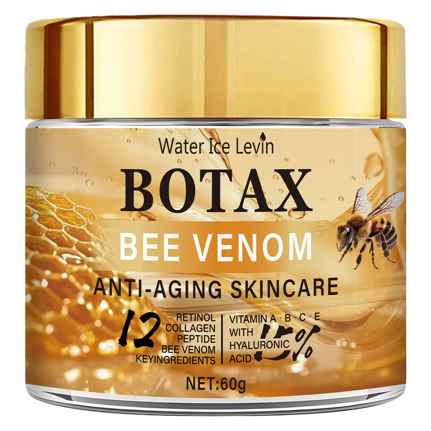 Crème Visage aux Peptides et Venin d'Abeille - Hydratation Repulpante, Complexe Vitaminé, Éclat Immé