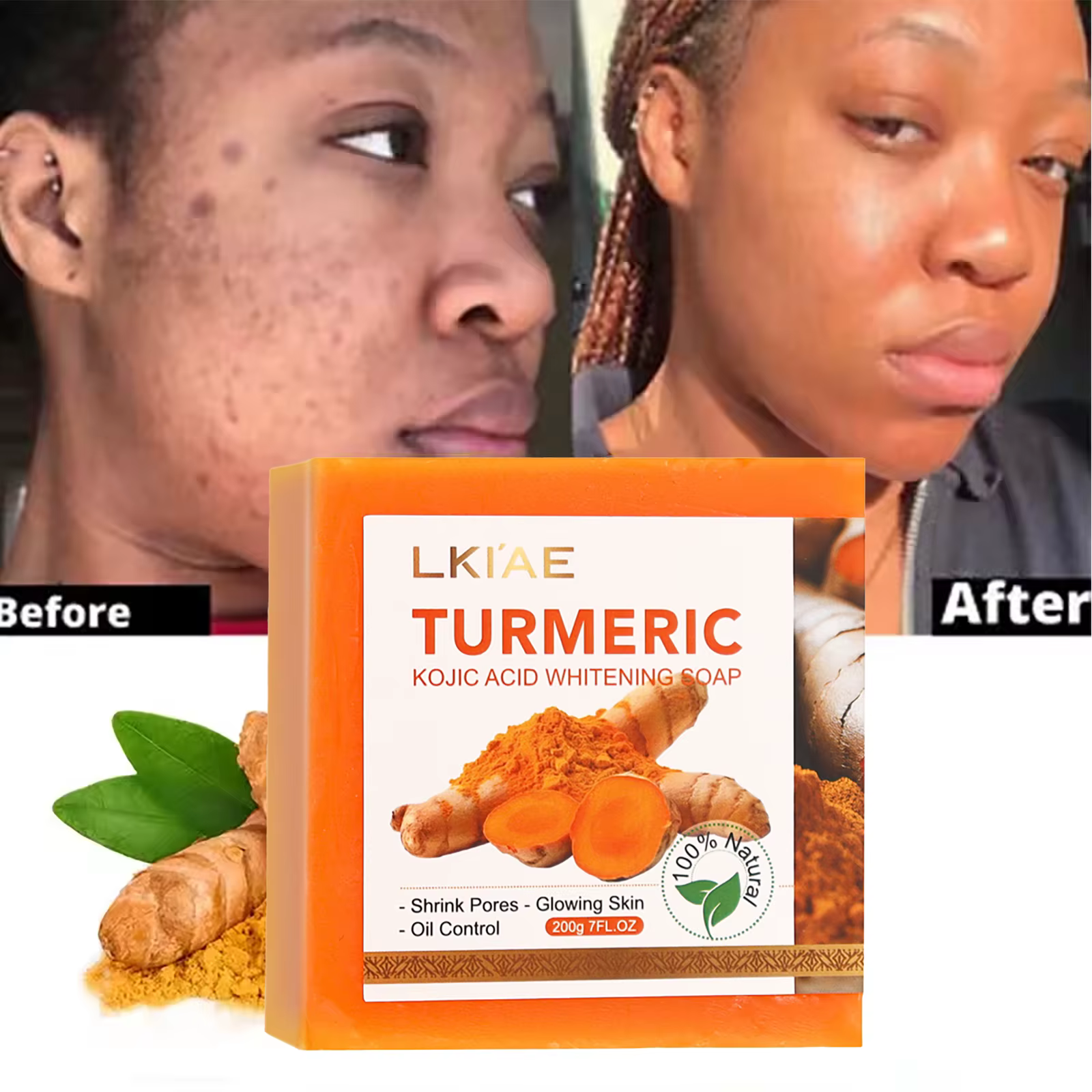 Crème blanchissante naturelle au curcuma pour le corps, nettoie en profondeur la peau, élimine les t