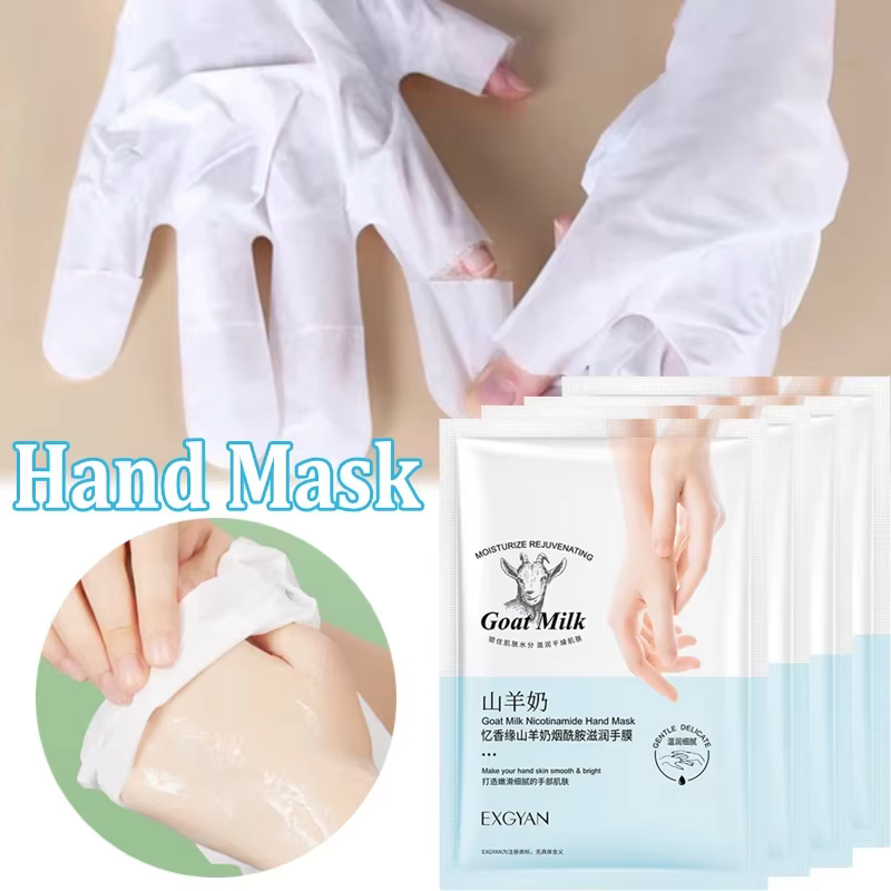 Masque pour les mains au lait de chèvre, 5 paires, soin nourrissant, hydratant, blanchissant, exfoli