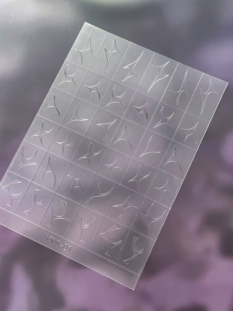 Autocollants pour ongles français multi-design, autocollants transparents à carreaux peints par pulv