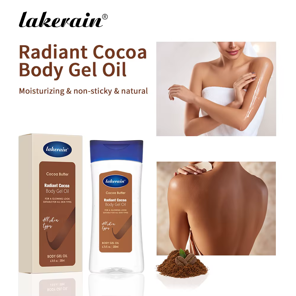 Gel corporel radiant au cacao, huile hydratante pour peau brillante, huile de Gel pour le corps, beu