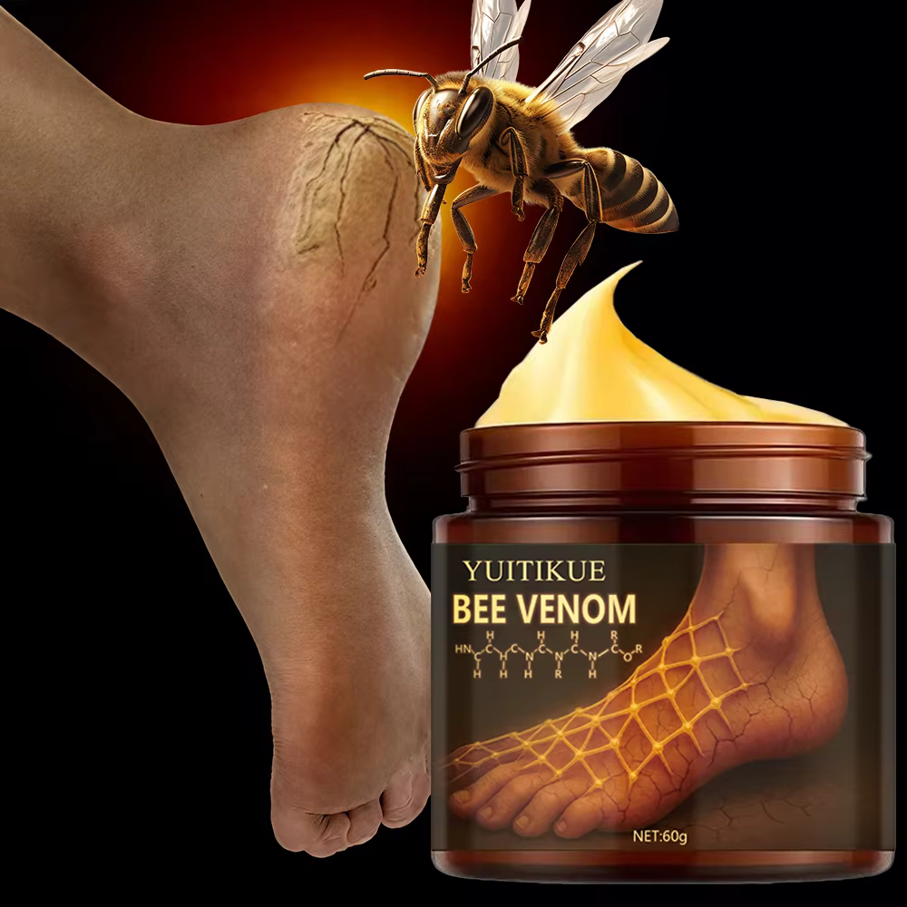 Crème pour les pieds au venin d'abeille, crème pour les mains anti-séchéité et craquelée, répare la