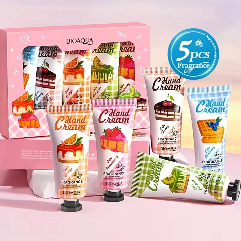 Cadeau de noël 5/boîte ensemble de crème pour les mains, crème pour les mains parfumée, texture crèm