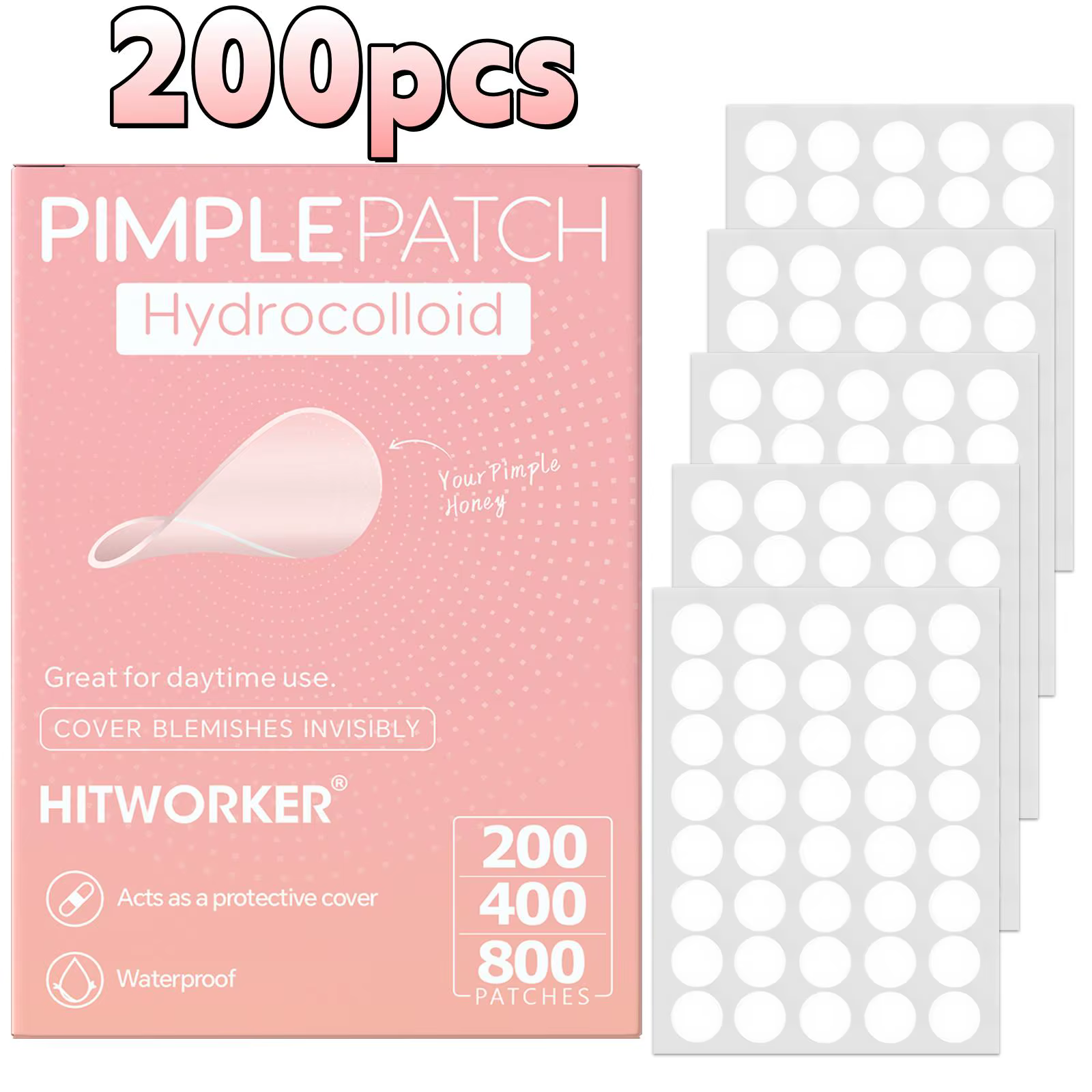 800/400/200 pièces/boîte de patchs contre l'acné-non alcoolisés, utilisés pour absorber les secrets