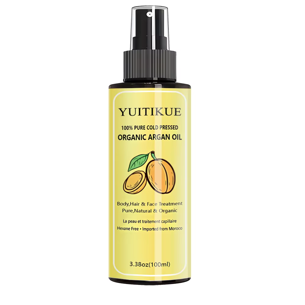 Huile d'Argan Biologique Pressée à Froid 100% Pure YUITIKUE |   Pour le corps, les cheveux et le vis