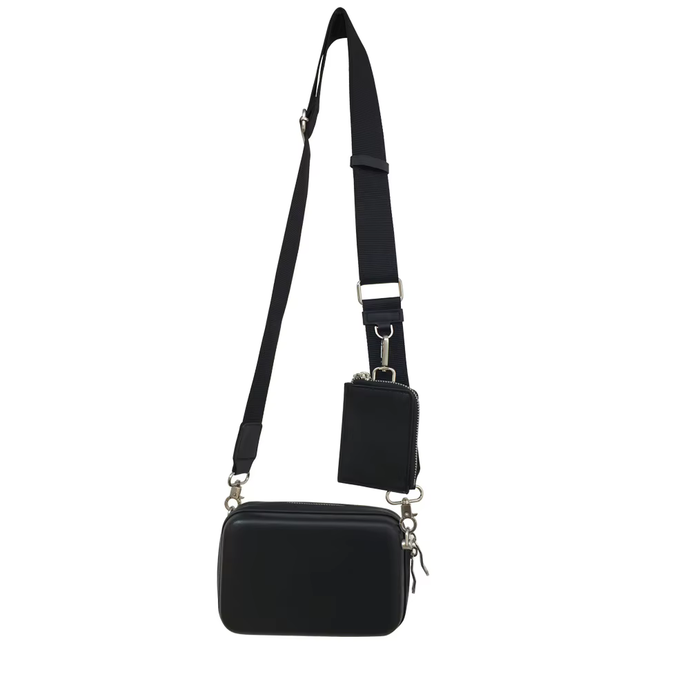 Sac à bandoulière rigide unisexe, sac à bandoulière noir, mode décontractée, évaluation de voyage, p