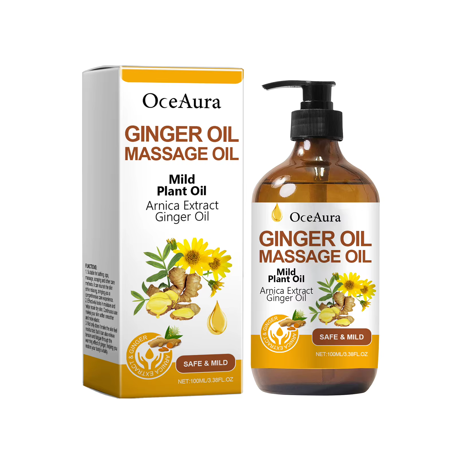 Huile de Massage relaxante au gingembre pour le corps, améliore la peau rugueuse et sèche, hydratant