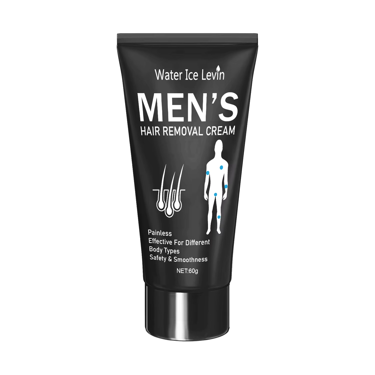 Crème dépilatoire 60g pour hommes et femmes, indolore, rapide et efficace, laissant la peau lisse et