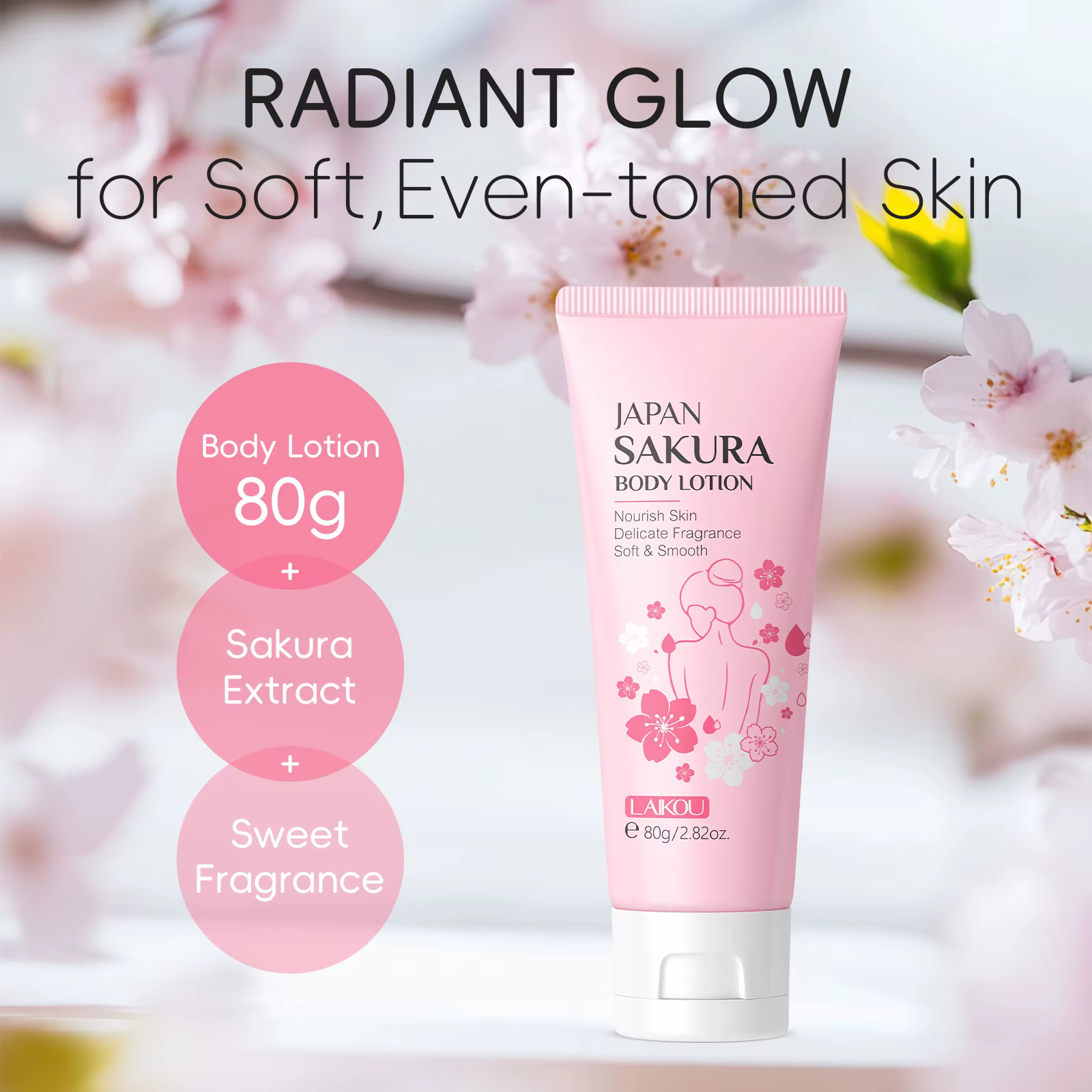 LAIKOU japon Sakura Lotion pour le corps nourrissante hydratant pour le corps parfumé crème pour le 
