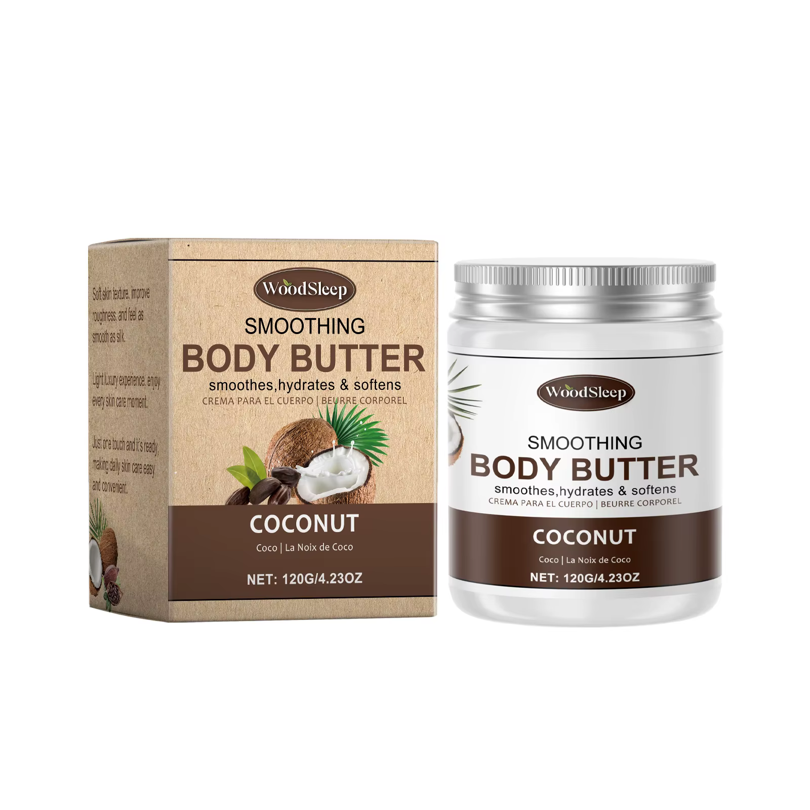 Woodsleep crème au beurre corporel à la noix de coco longue durée peau lisse raffermissant Anti-fiss
