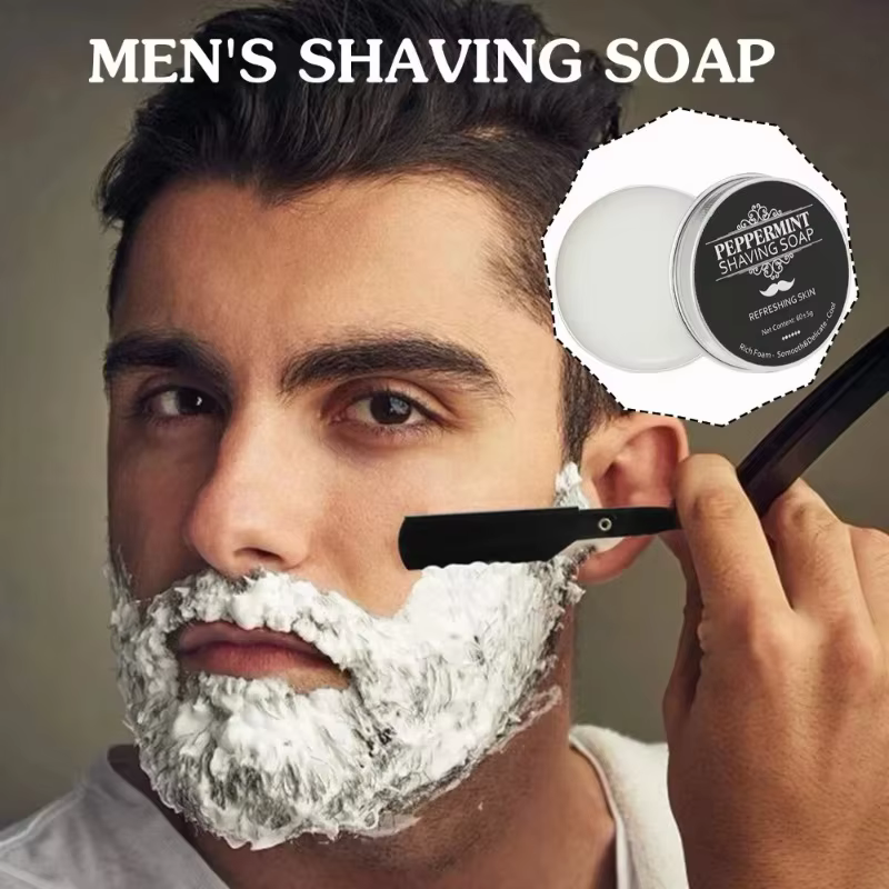 Crème à raser pour hommes, faite à la main, Texture lisse, savon pour barbe, barre Dense, garde le v