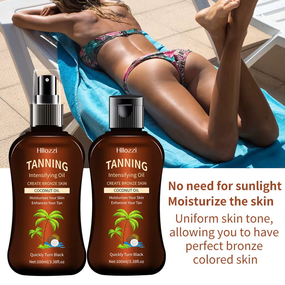 100 ml/3.38fl.oz huile de bronzage de noix de coco bronzants sans soleil