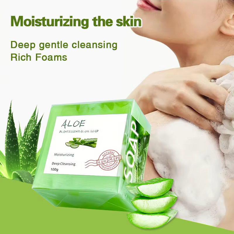 Savon fait main à l'aloe vera entièrement naturel aux huiles essentielles 100g