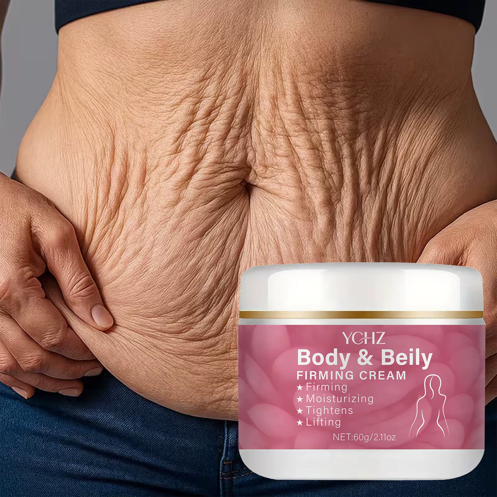 Crème raffermissante pour l'abdomen | Riche en collagène et en acide hyaluronique