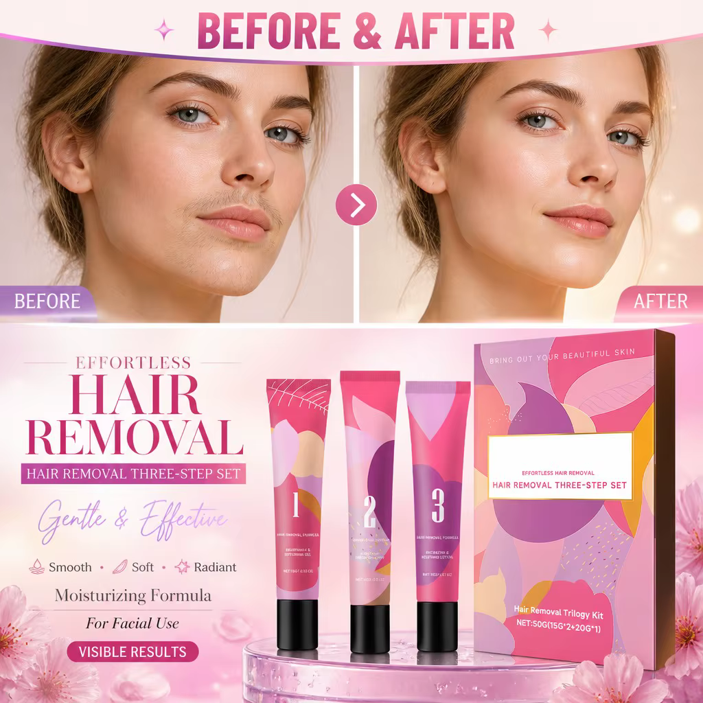 Crème dépilatoire douce pour le visage féminin
