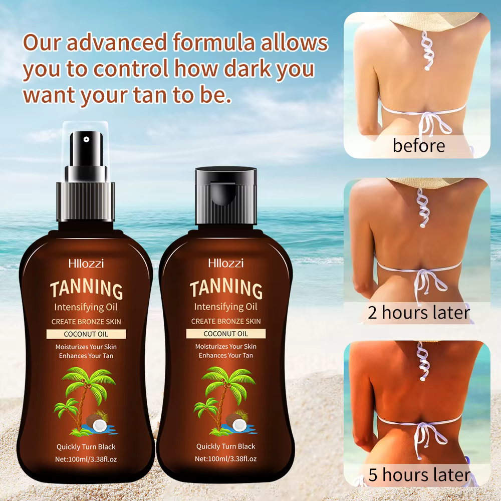 100 ml/3.38fl.oz huile de bronzage de noix de coco bronzants sans soleil