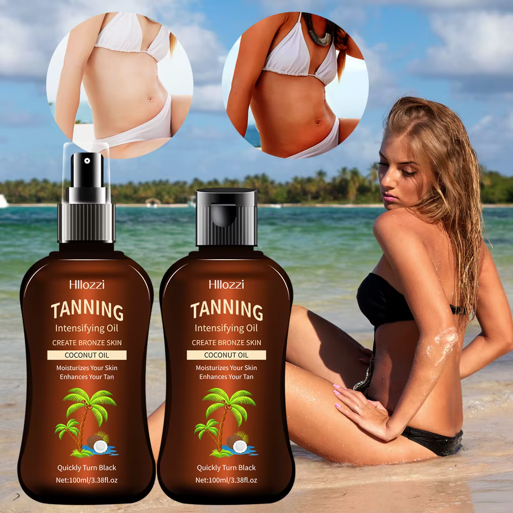 100 ml/3.38fl.oz huile de bronzage de noix de coco bronzants sans soleil