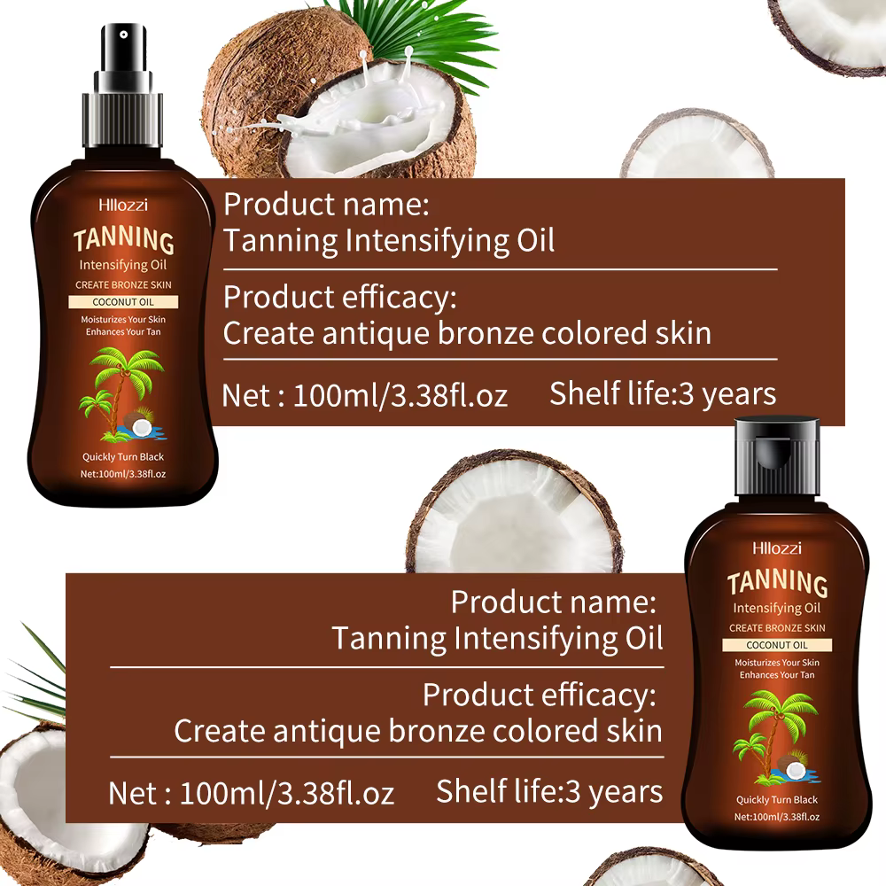 100 ml/3.38fl.oz huile de bronzage de noix de coco bronzants sans soleil