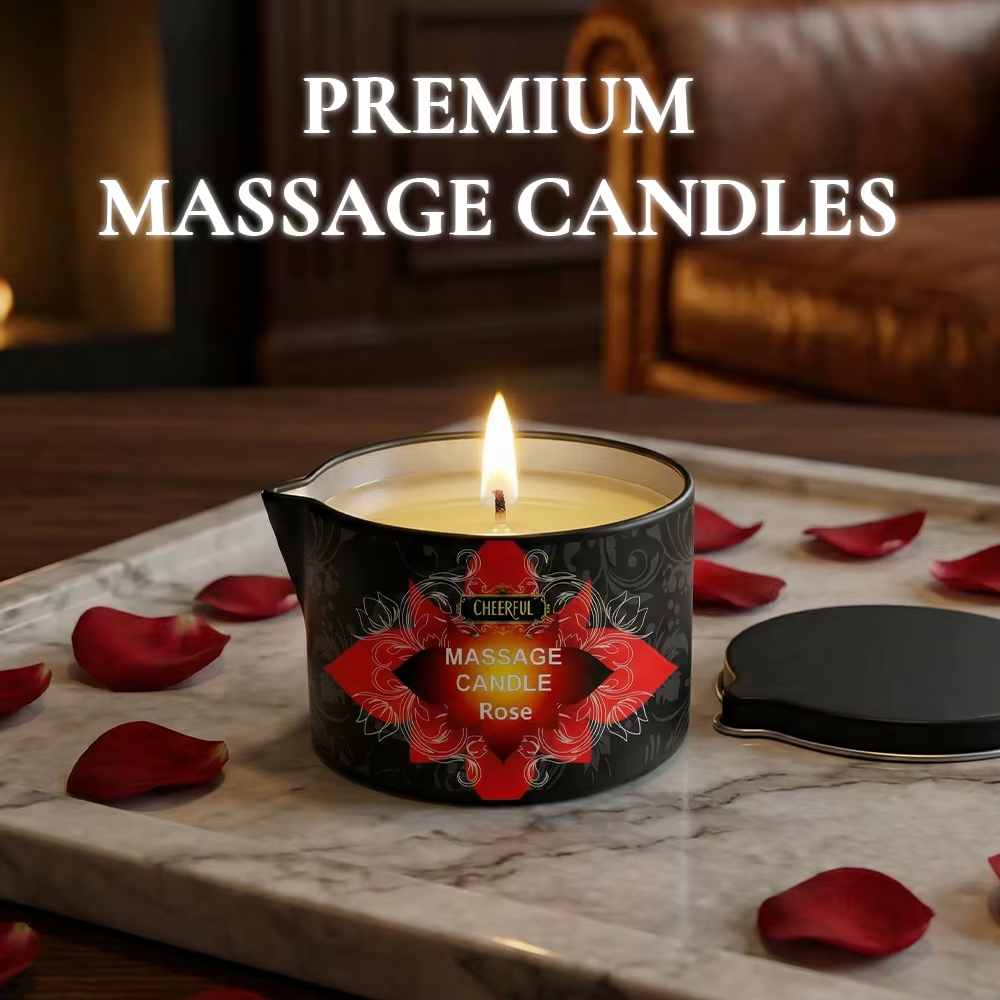 Bougie de massage à l'huile de rose 2oz