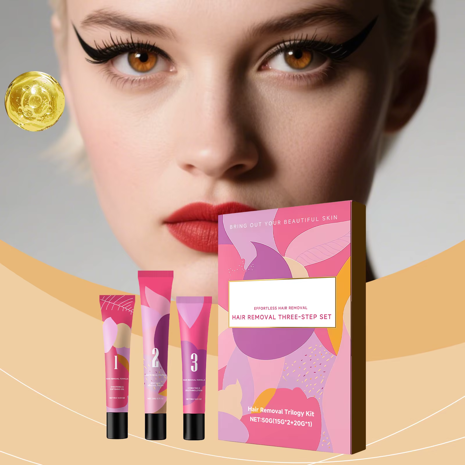 Crème dépilatoire douce pour le visage féminin