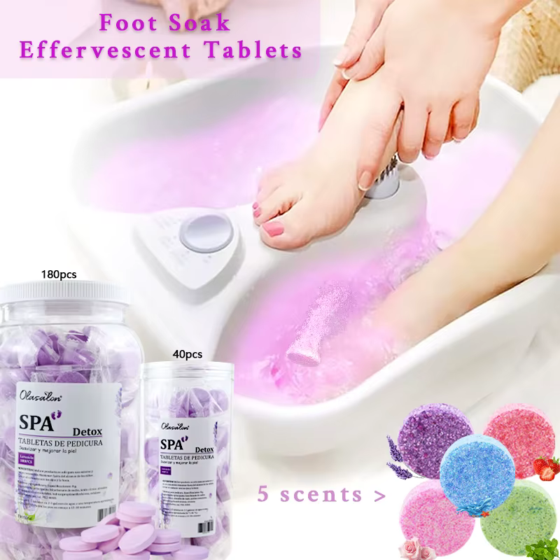 180/40 pièces bain de pieds instantané comprimés effervescents huile essentielle sel