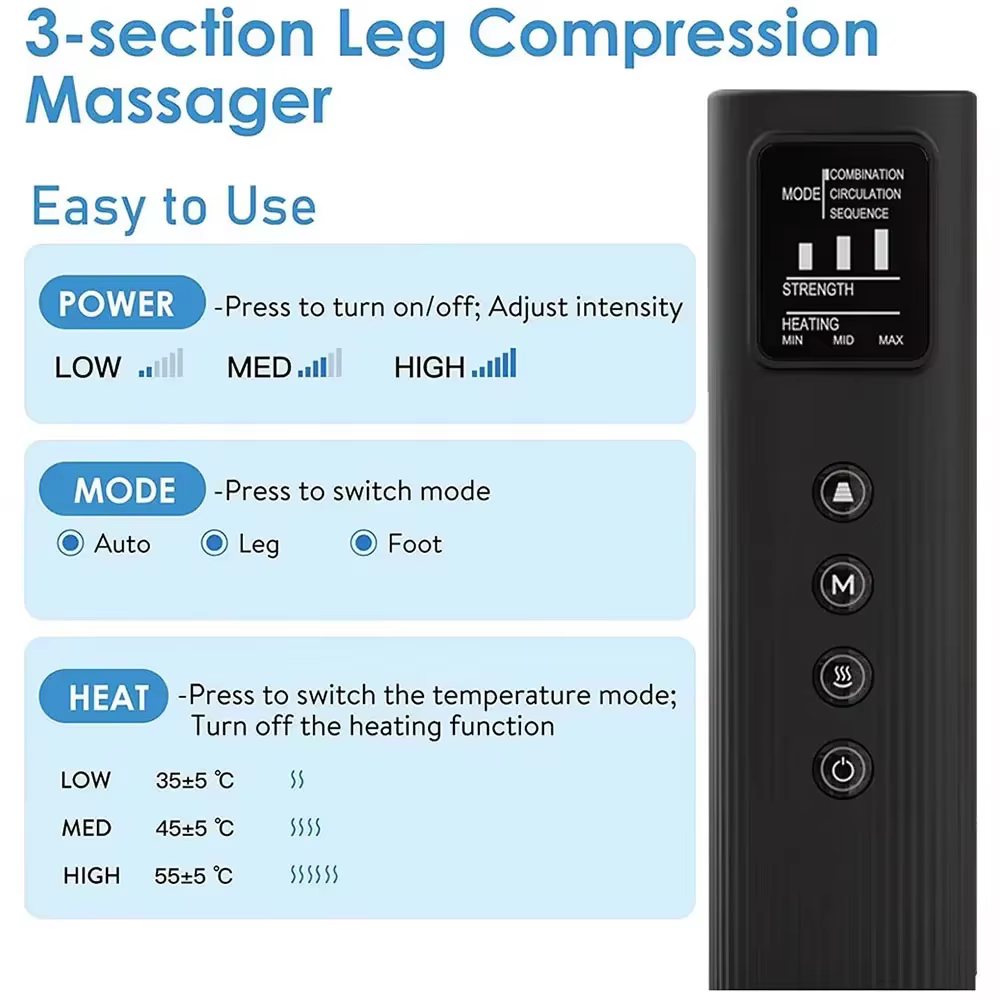 Appareil de massage des jambes à compression d'air pour combattre les varices