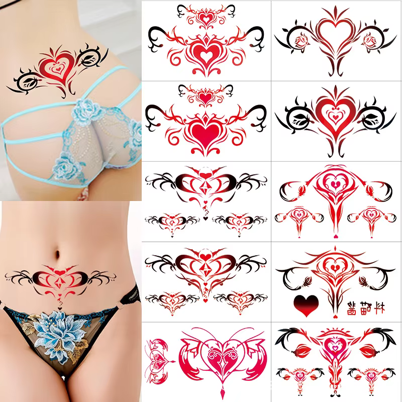Tatouages Autocollants Temporaires Imperméables 3D pour Femme, Faux Sexe, Validation B, 10/20 Pièces