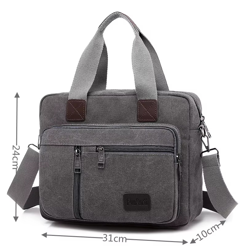 Sac à main en toile pour hommes, sac à bandoulière de grande capacité, sac à bandoulière multicouche pour voyage étudiant, sac à poignée supérieure, fourre-tout de loisirs