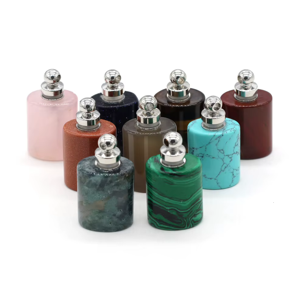 Diffuseur d'huile essentielle en pierre naturelle, breloques pour la fabrication de bijoux