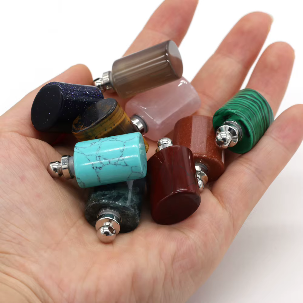 Diffuseur d'huile essentielle en pierre naturelle, breloques pour la fabrication de bijoux