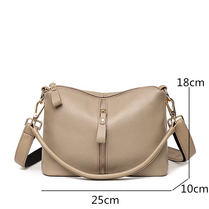 Sacs à main en cuir véritable pour femmes, cuir de vachette naturel, décontracté, simple, petit, haute qualité, femme initiée, bandoulière, fourre-tout
