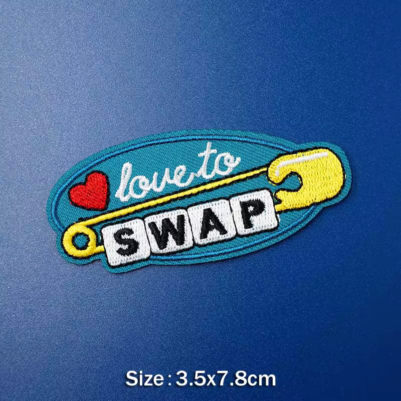 HAND HEART POW bricolage patchs broderie Applique repassage vêtements fournitures de couture Badges décoratifs oeil HEY