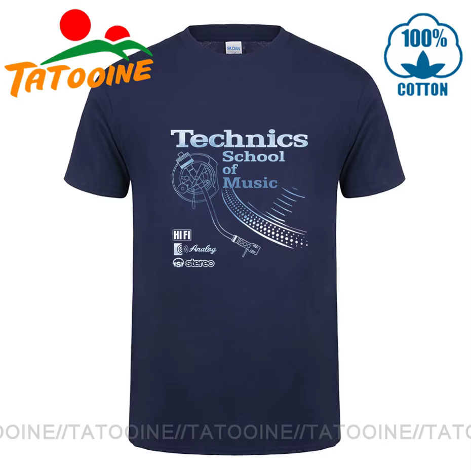 Hypothécaire ooine-T-shirt rétro pour homme, vêtement long play, école de musique technique, vintage, DJ, tendance, 2020