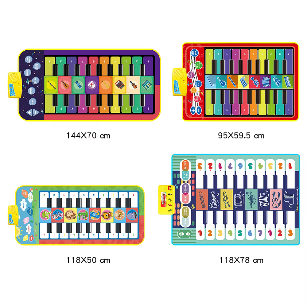 Tapis de Piano Musical pour enfants, tapis de jeu pour clavier Duet, 20 touches, Piano au sol avec 8 sons d'instruments, 5 Modes Paly, tapis de danse, jouets éducatifs