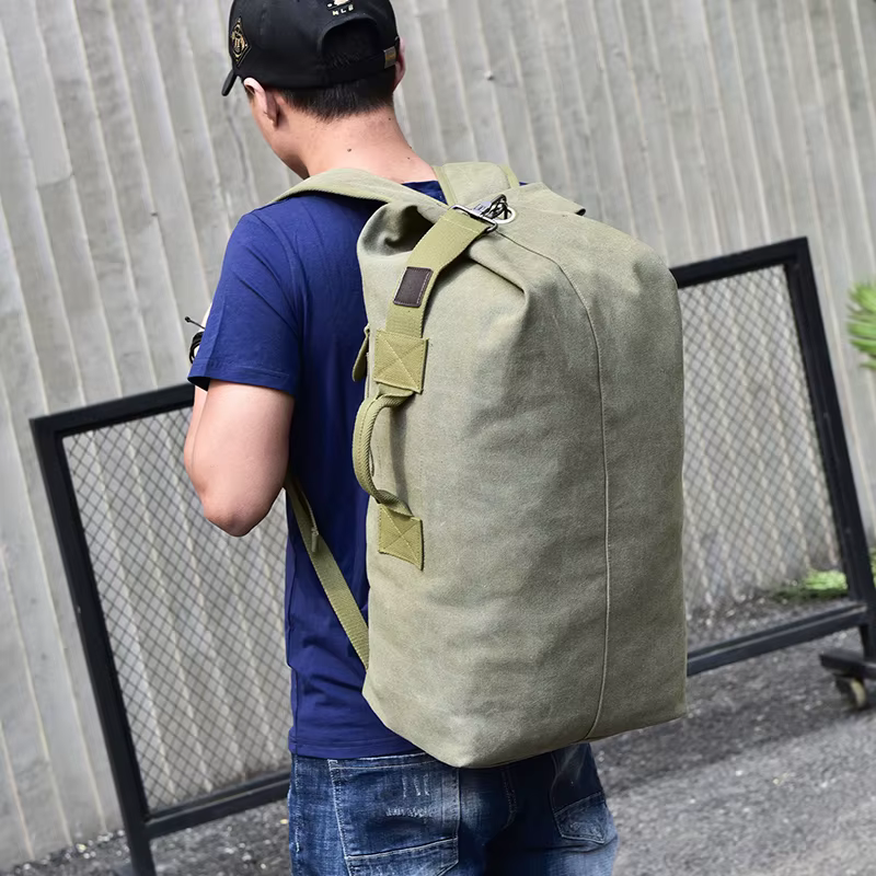 Sac à dos de voyage pour hommes, grande capacité, sac à main d'alpinisme, seau en toile de bonne qualité, sacs à bandoulière pour hommes