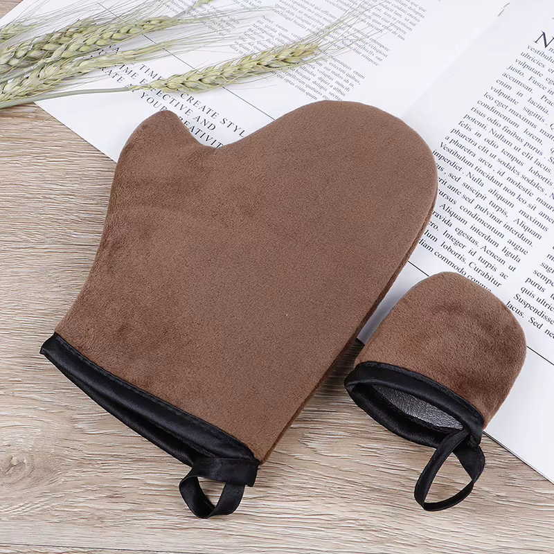 Gants de bronzage à doigts bruns