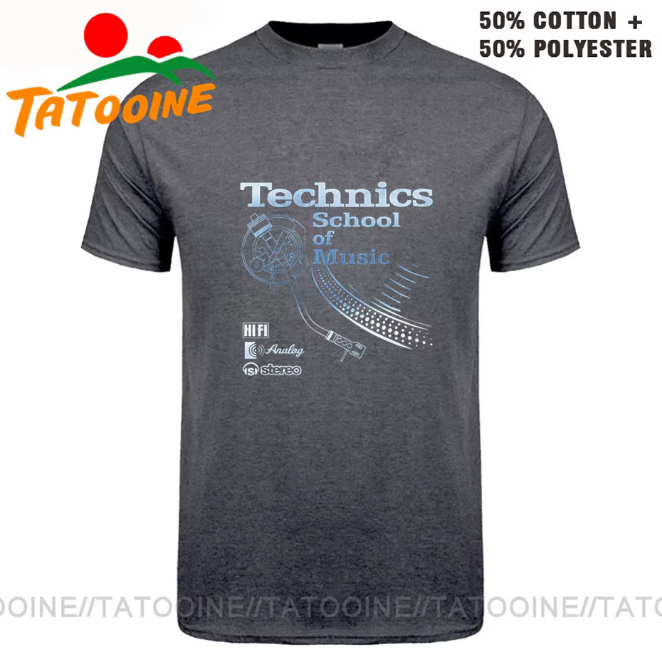Hypothécaire ooine-T-shirt rétro pour homme, vêtement long play, école de musique technique, vintage, DJ, tendance, 2020