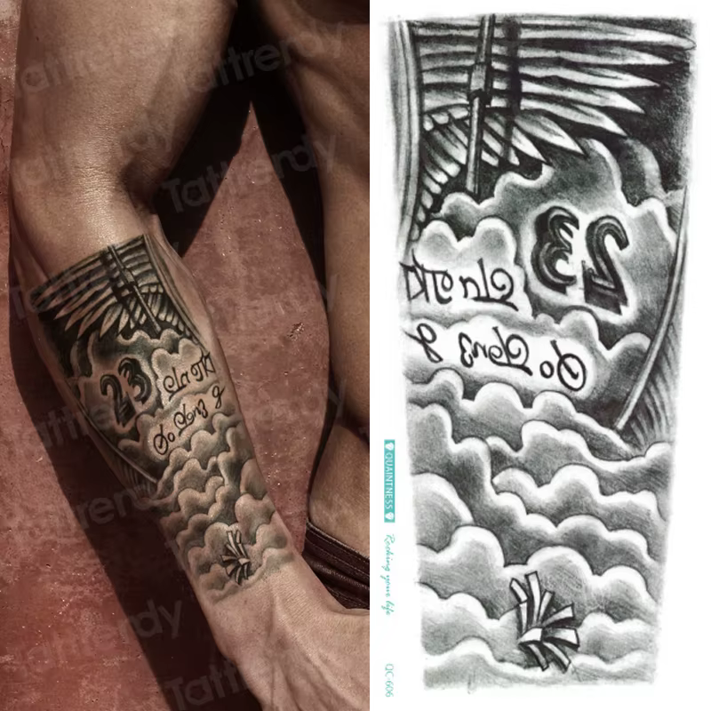 Tatouage temporaire hommes tigre mécanique tatouage temporaire garçon imperméable main tatoo 3D robot tatouage autocollant transfert d'eau art corporel