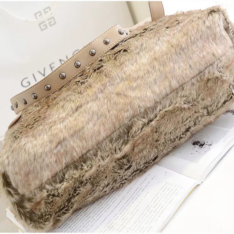 Sac à main fourre-tout en fausse fourrure pour femme, sac messager, sac à main design, haute qualité, luxe, mode, hiver, 2019